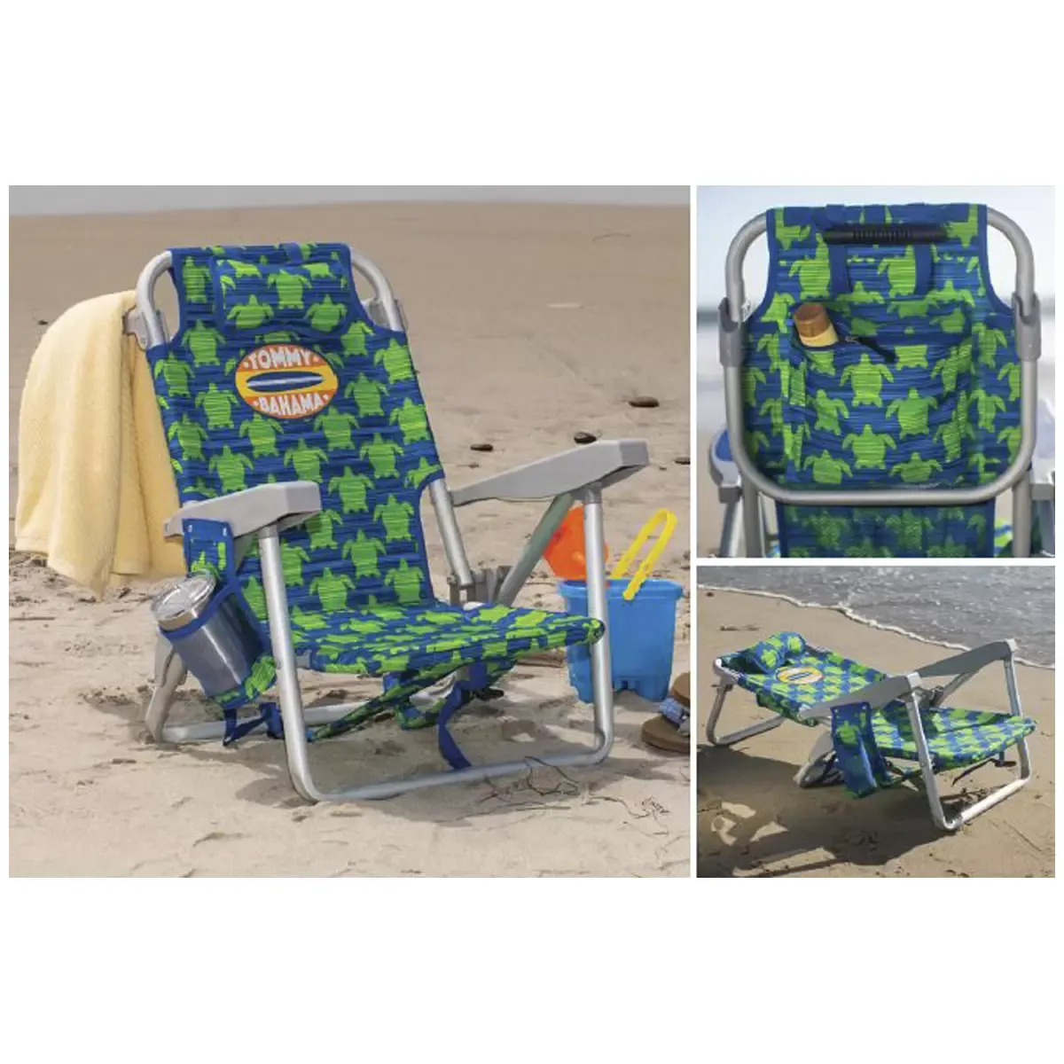 Tommy Bahama 5 Position Kids Beach Chair (3-10 Years) Colour Blue and Green