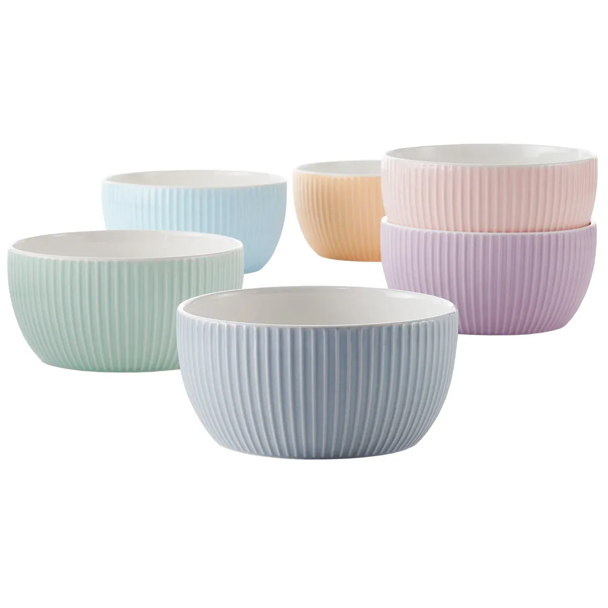 Maison Neuve Porcelain Bowls, 6-pieces Colour Multi