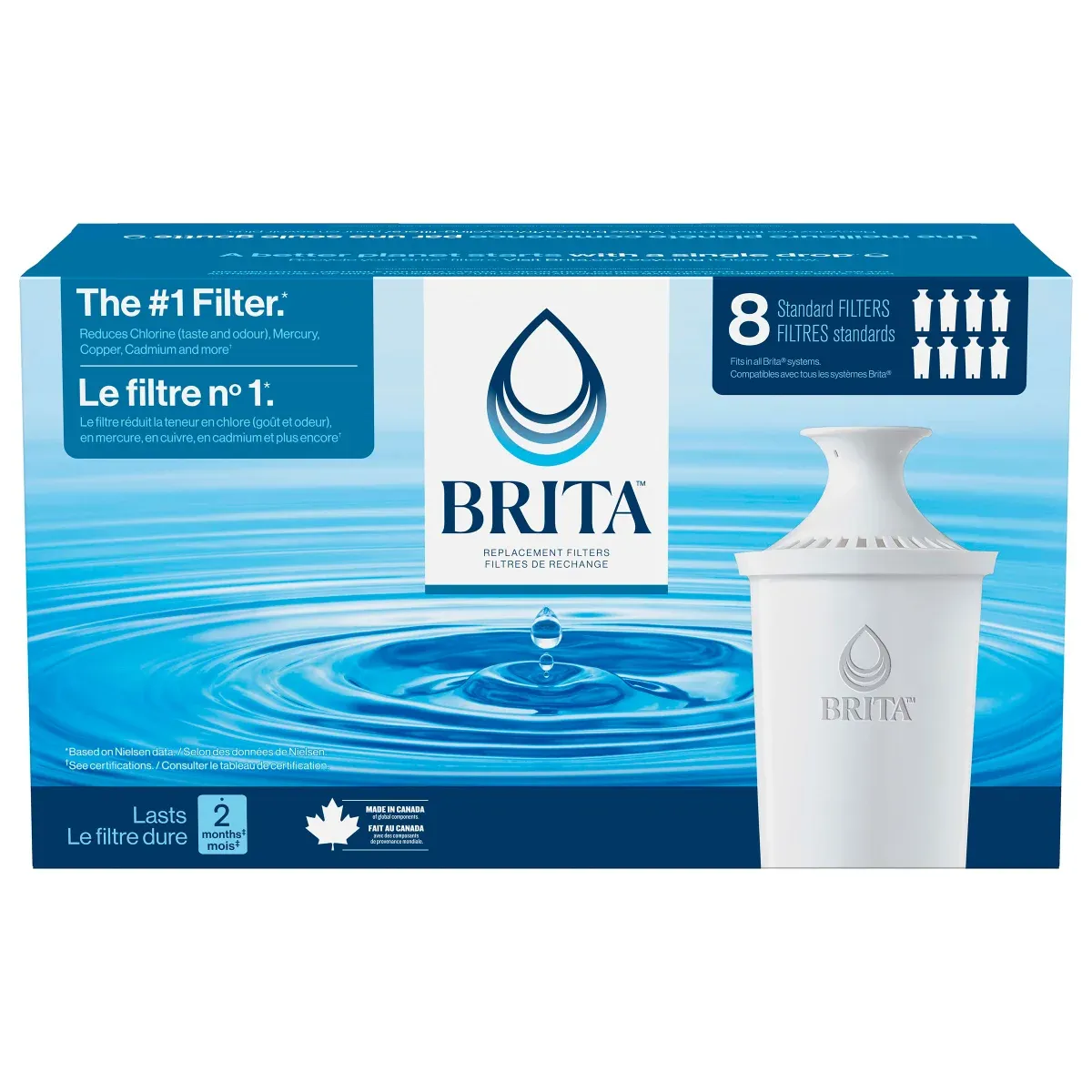 Brita - Pitcher Replacement Filter - 8Pcs