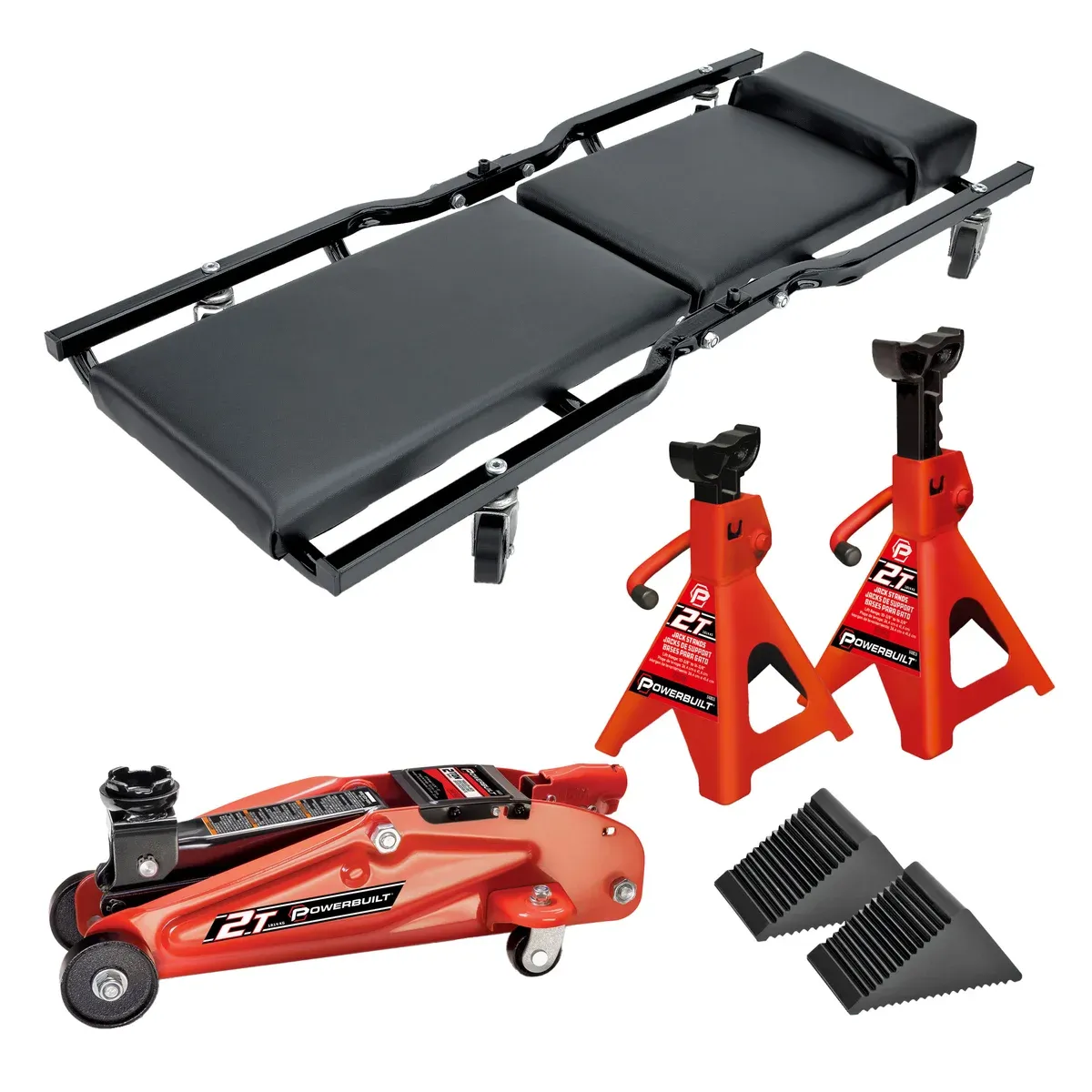Powerbuilt 6 Piece Floor Creeper and Jack Set
