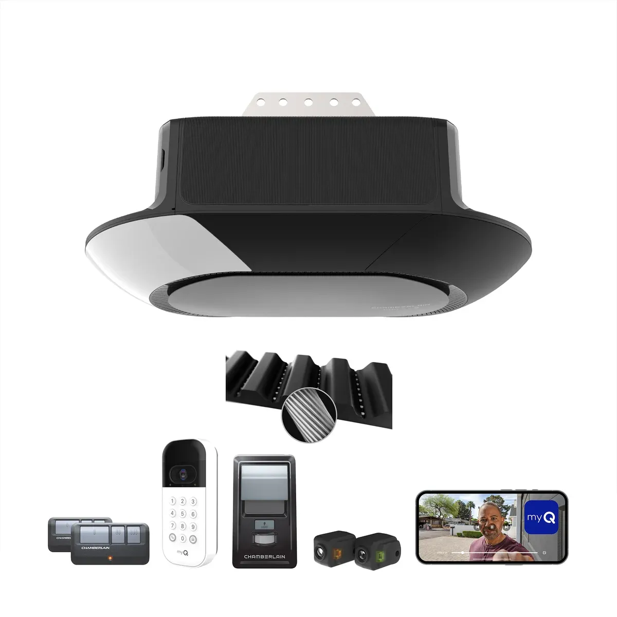 Chamberlain 3/4 HP Ultra-Quiet Wi-Fi Garage Door Opener and Garage Video Keypad