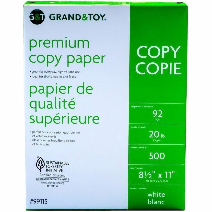 GRAND &amp;TOY  Papier photocopieur (8½&quot;X14&quot;) White - 500