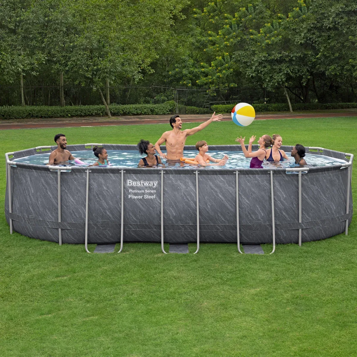 Bestway Platinum Series Power Steel 20&#39; x 12&#39; x 48&quot; Oval Pool Set
