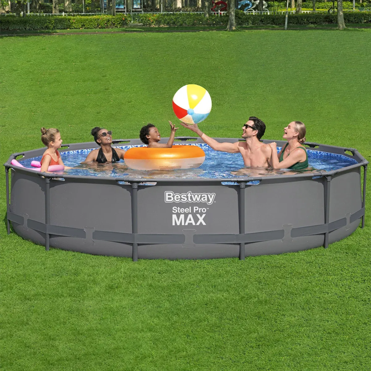 Bestway Steel Pro MAX 13’ x 30” Round Above Ground Pool Set Color: Gray