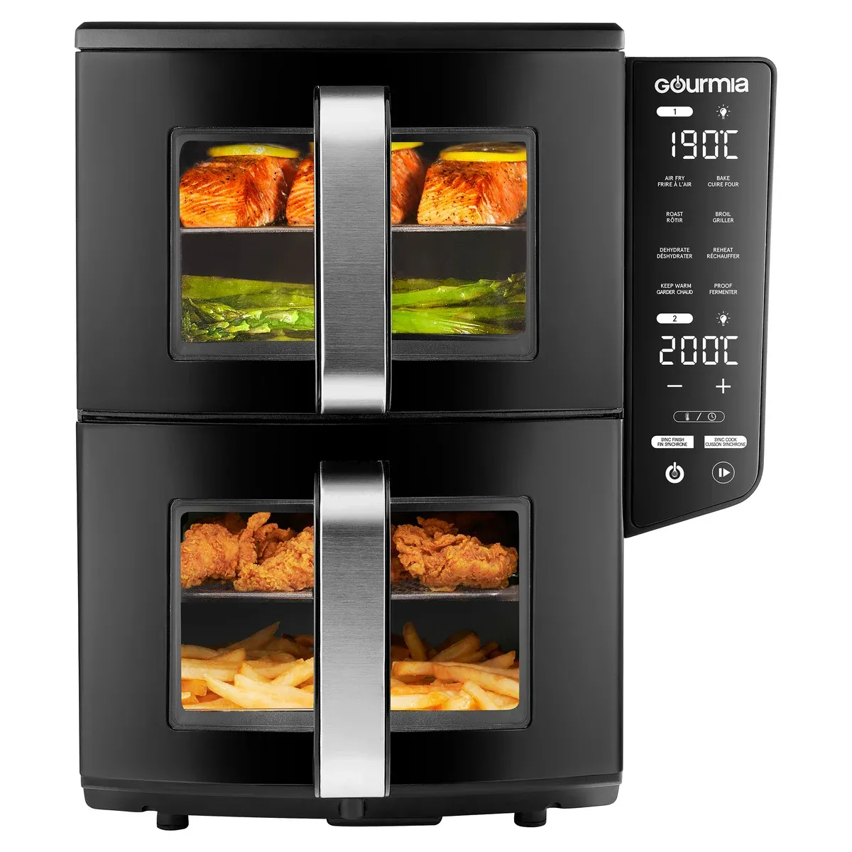 Gourmia 4-Dish Dual Basket Air Fryer Gourmia 4-dish Dual Basket