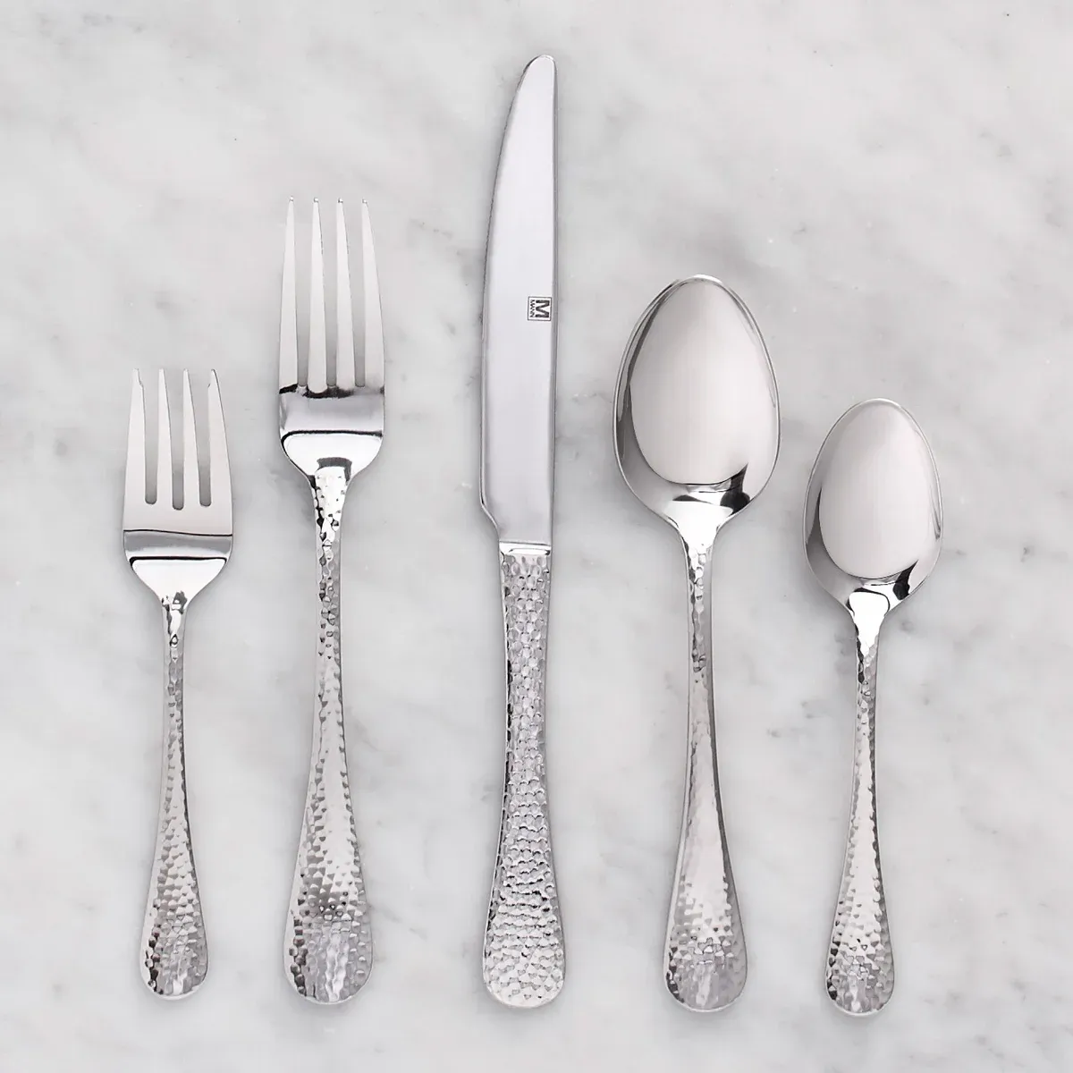Chicago Hammered Stainless-steel Cutlery, 60-piece
