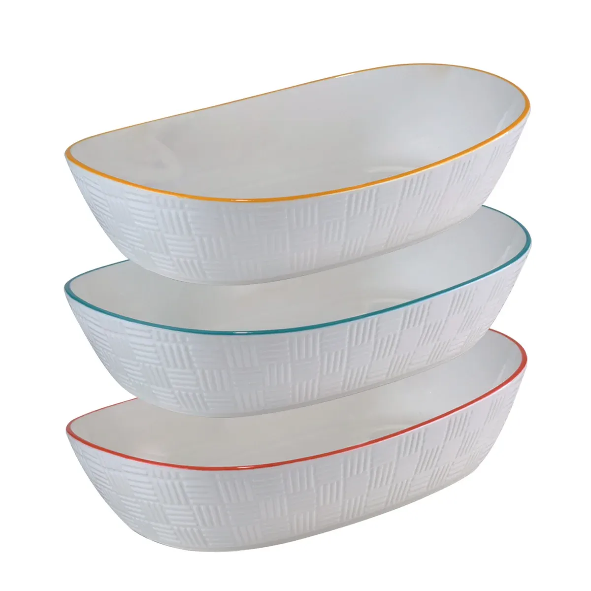 Certified Rectangular Serving Bowls, 3-pieces