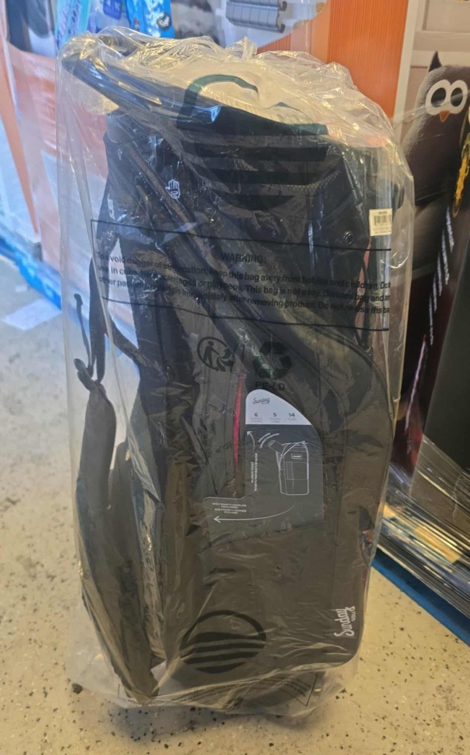 Sunday Golf Pacific 14 Club Golf Stand Bag With 6 Can Cooler Colour : Black