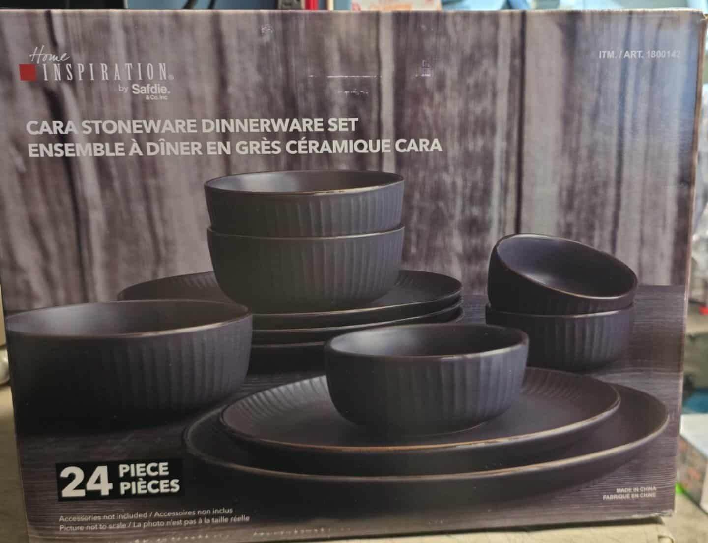 SAFDIE CARA STONEWARE DINNERWARE 24 PIECES Colour : Black