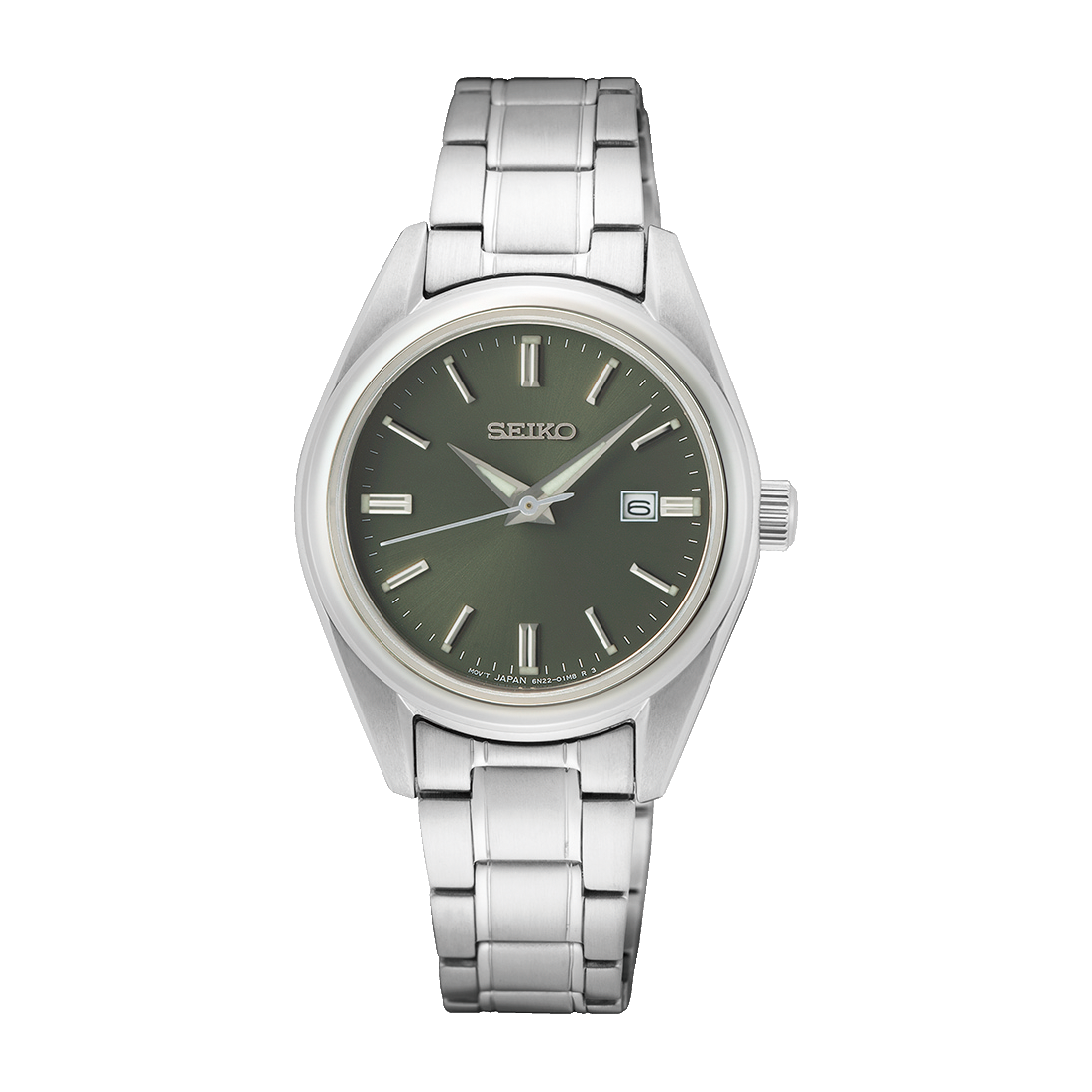 SEIKO LADIES GREEN DIAL, 30MM SUR 533P1