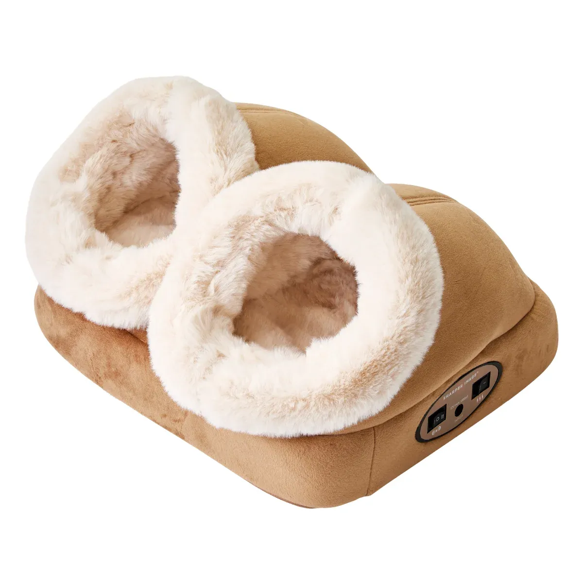 Sharper Image Foot Massager Luxe, Vibrating Massager with Heat ColourTan