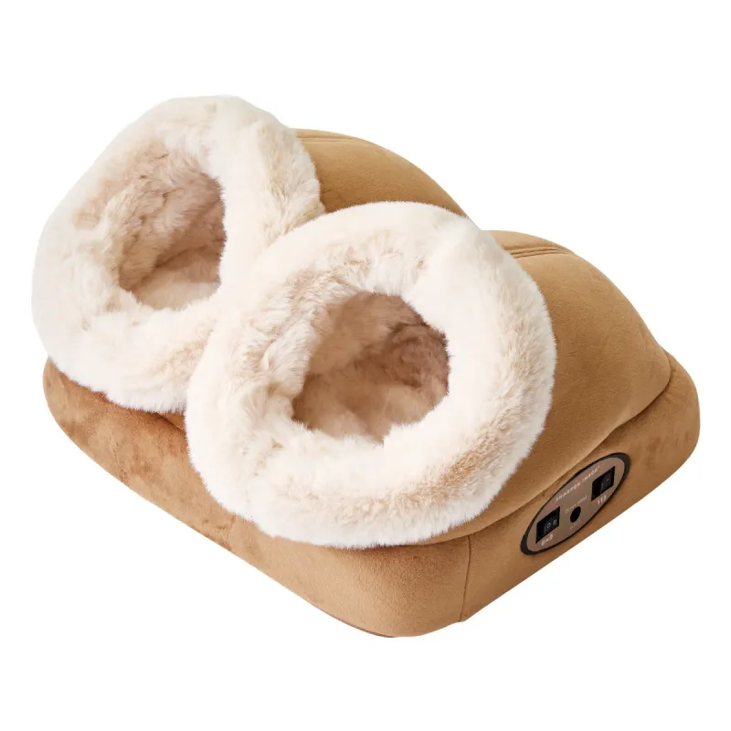 Sharper Image Foot Massager Luxe, Vibrating Massager with Heat ColourTan