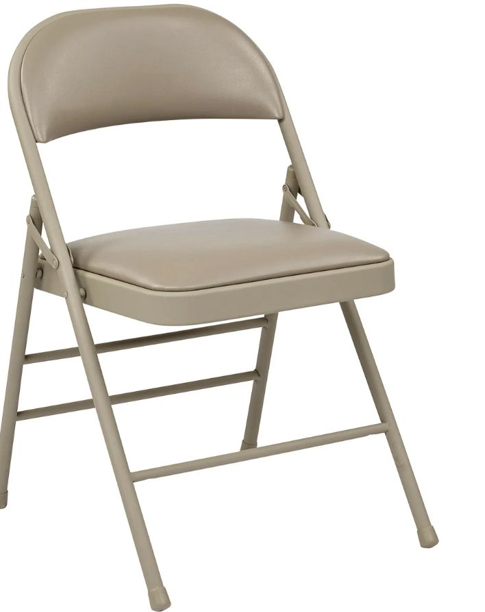 Office Star Tan Vinyl Padded Folding Chair  Colour Beige
