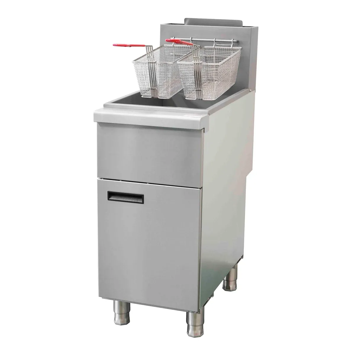 Forno 18 kg (40 lb) Stainless Steel Gas Commercial Deep Fryer with Twin Baskets