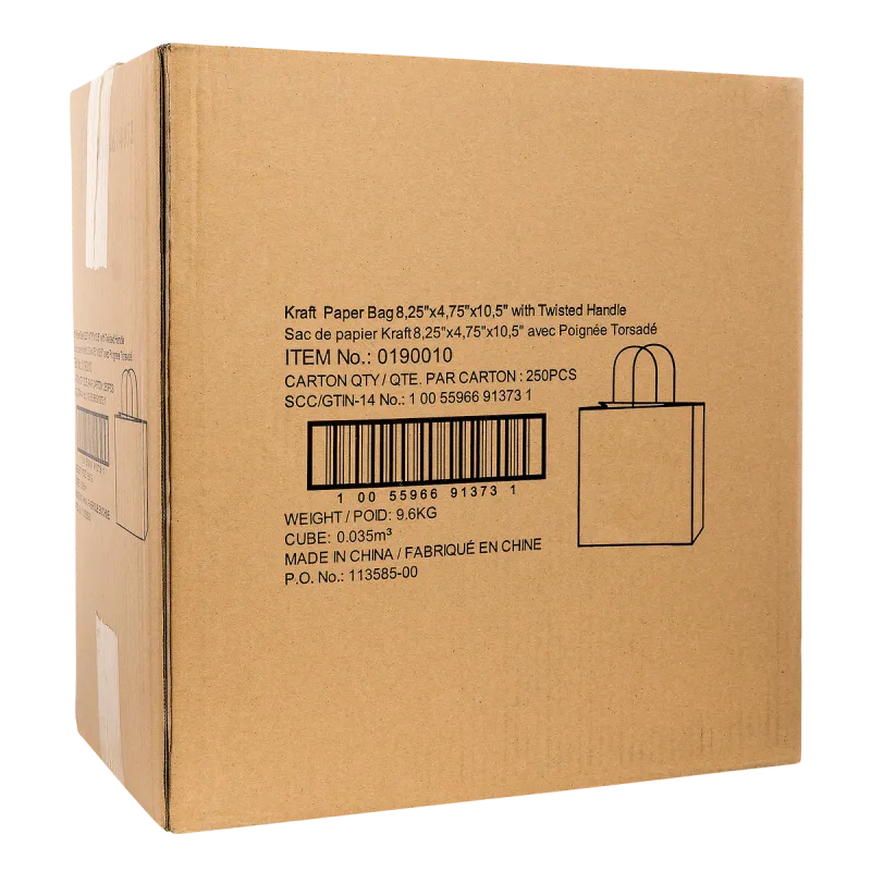 Dorfin – Kraft Paper Shopping Bags Pack of 250