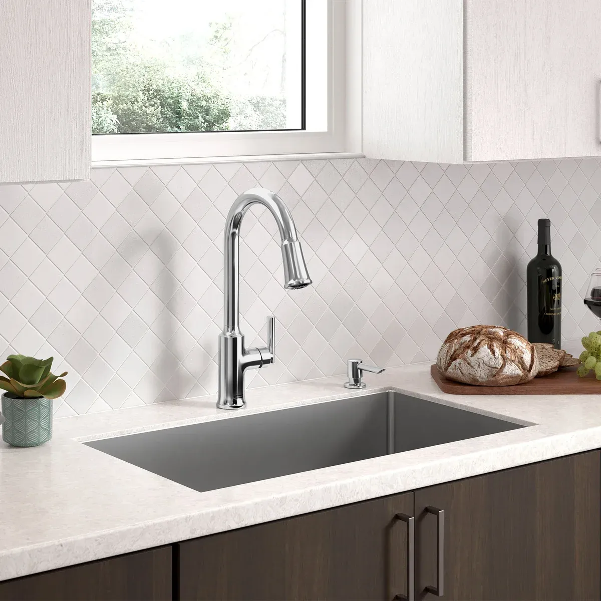 American Standard Raviv 32-Inch Stainless Steel Kitchen Sink With Pull-down Faucet Number of Bowls: Single Bowl