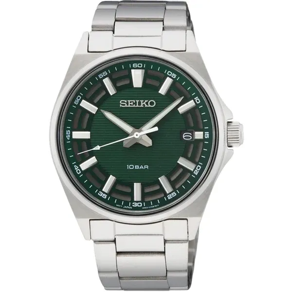 Seiko Conceptual Quartz Green Dial Steel Strap Men's Watch SUR503P1