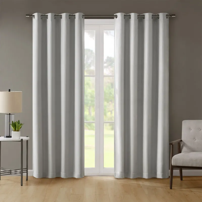 Beautyrest Minor Collection Blackout Curtain Panel, 2 panel Colour : Light Grey