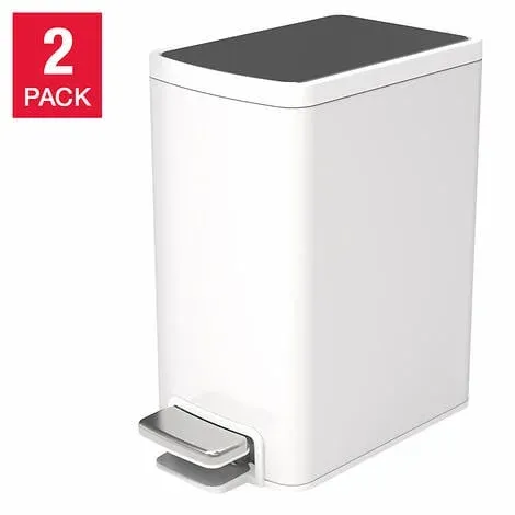 Kohler 6L Stainless Steel Step Trash Can, Pack of 2 (white)