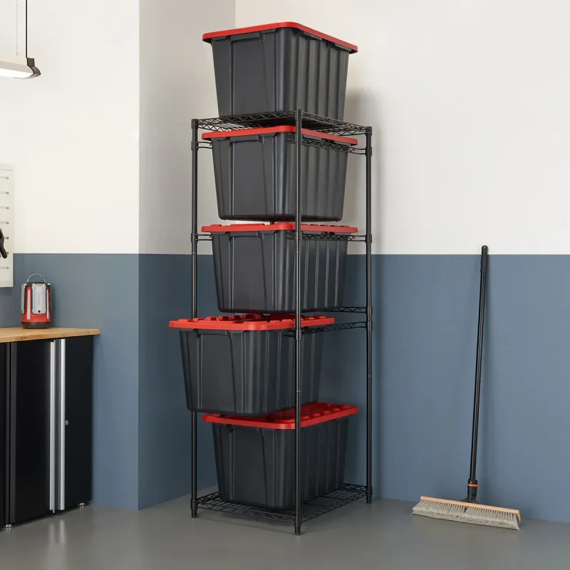 TRINITY 5-Tier NSF Storage Bin Rack Colour Black