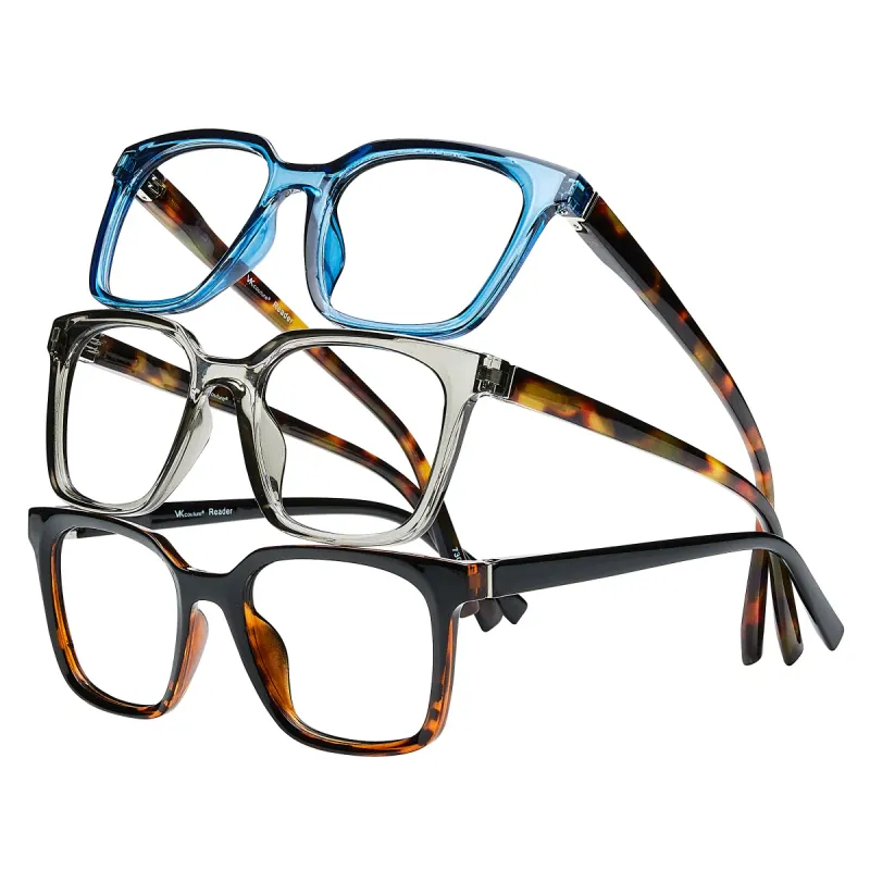 Innovative Eyewear Vera Fashion Square Readers, Pack of 3 Lens Power: +1.75