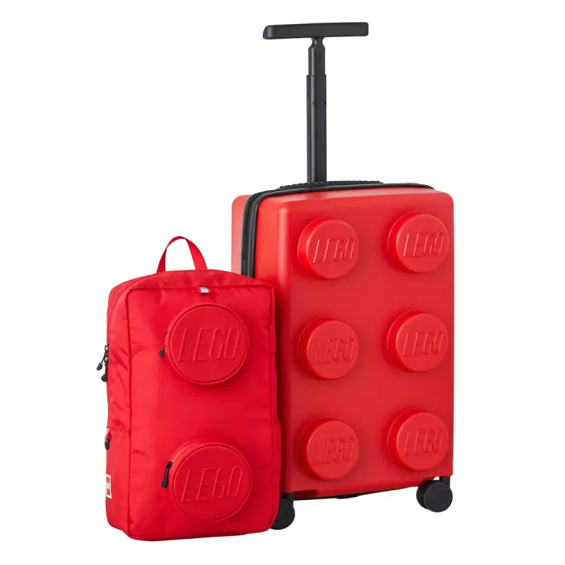 LEGO Hardside Carry On &amp; Backpack Luggage Set in 2 Colours  red