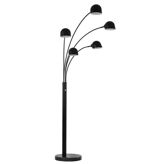 Modern Black Metal 5-arm Floor Lamp (u)