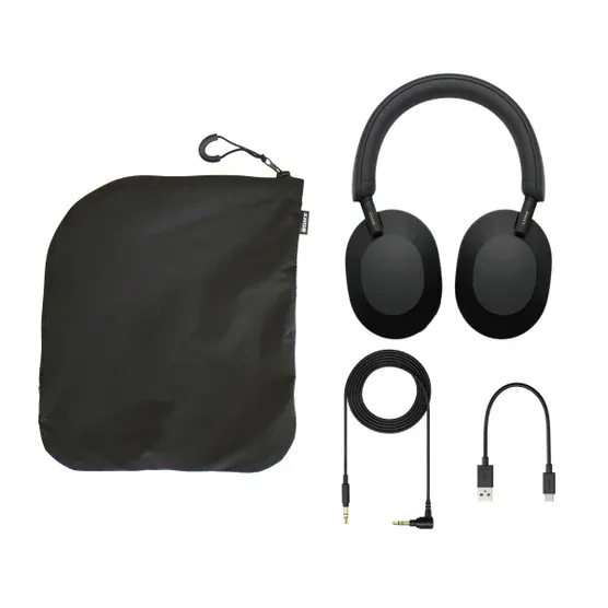 Sony WH1000XM5/SA Wireless Noise-Cancelling Over-the-Ear Headphones - Black, with Soft Case