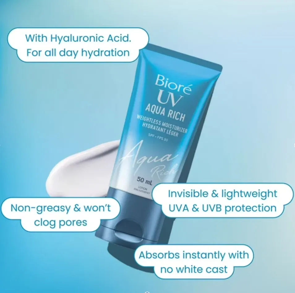 Bioré UV Aqua Rich Weightless Moisturizer SPF 50, 50 mL
