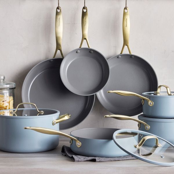 GreenPan Jewel Pro 11-piece Cookware Set, Assorted Colors Blue