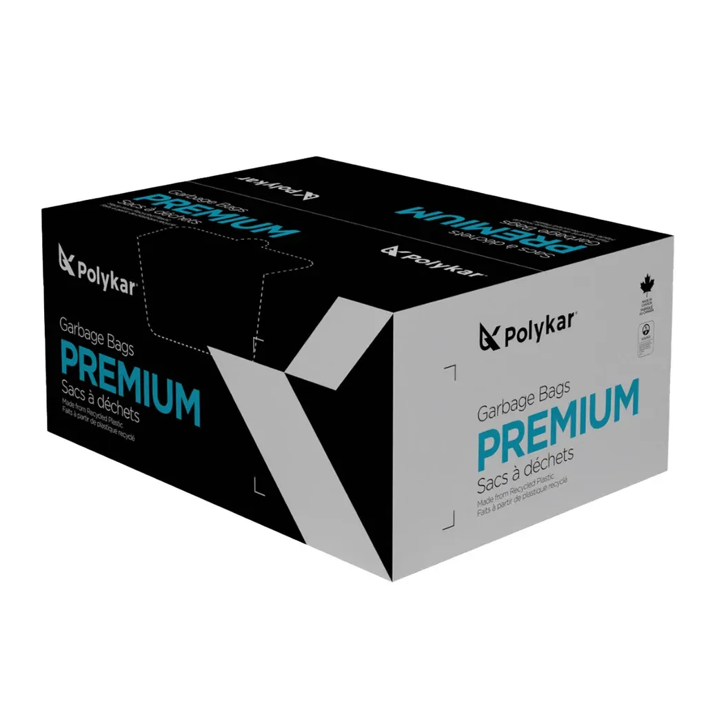 Polykar Premium Garbage Bags 55.88 cm x 60.96 cm (22 in. x 24 in.), 500-pack