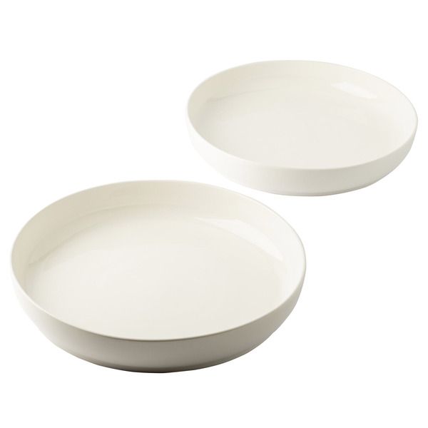 Trudeau Porcelain Nesting Serving Bowls, 2-Piece white