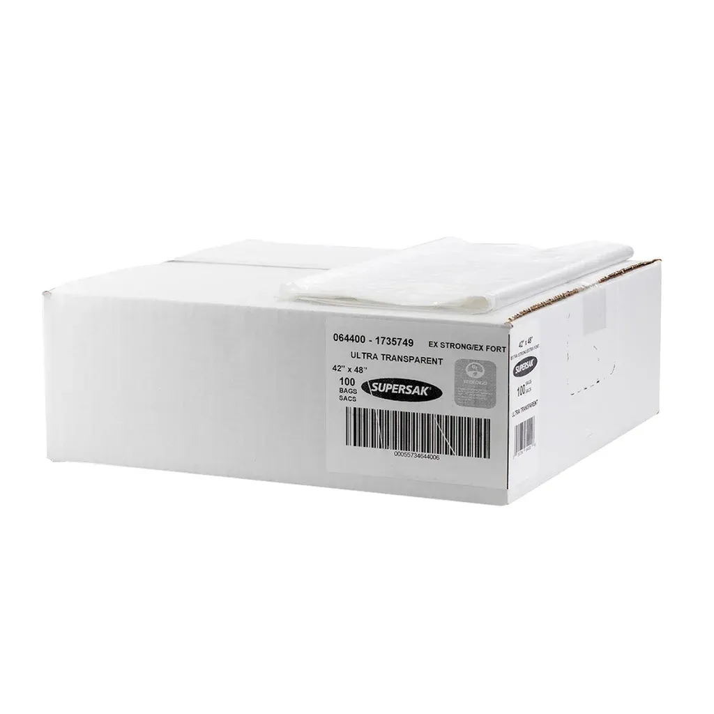 SUPERSAK Extra Strong Clear Plastic Bag Pack of 100