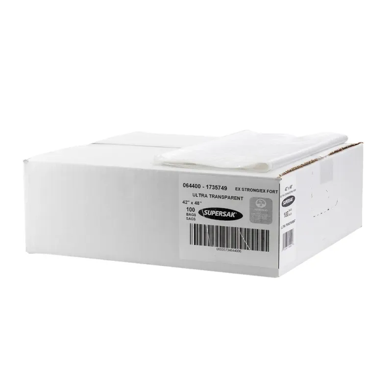 SUPERSAK Extra Strong Clear Plastic Bag Pack of 100
