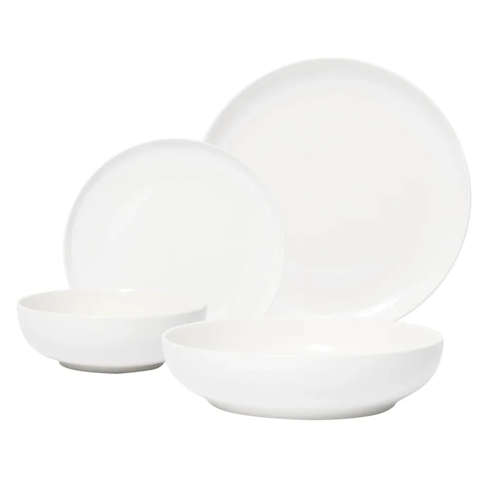 Home Inspiration by Safdie Porcelain Dinnerware Set, 16-pieces ColourWhite