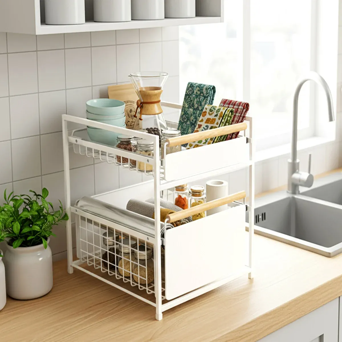 Mesa Two Tier Organizer with Drawers