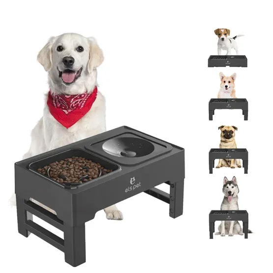 ELS Pet Raised Dog Bowls  Colour	Black