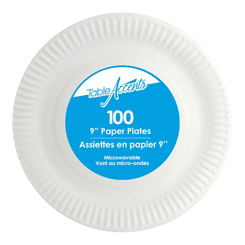 Table Accents 9-in Paper Plates 12 packs of 100