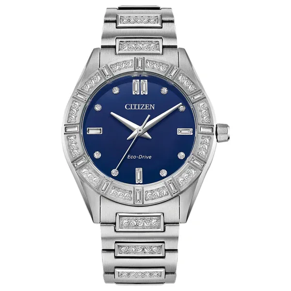 Citizen Eco-Drive Silhouette Blue Dial Stainless Steel Bracelet EM1020-57L
