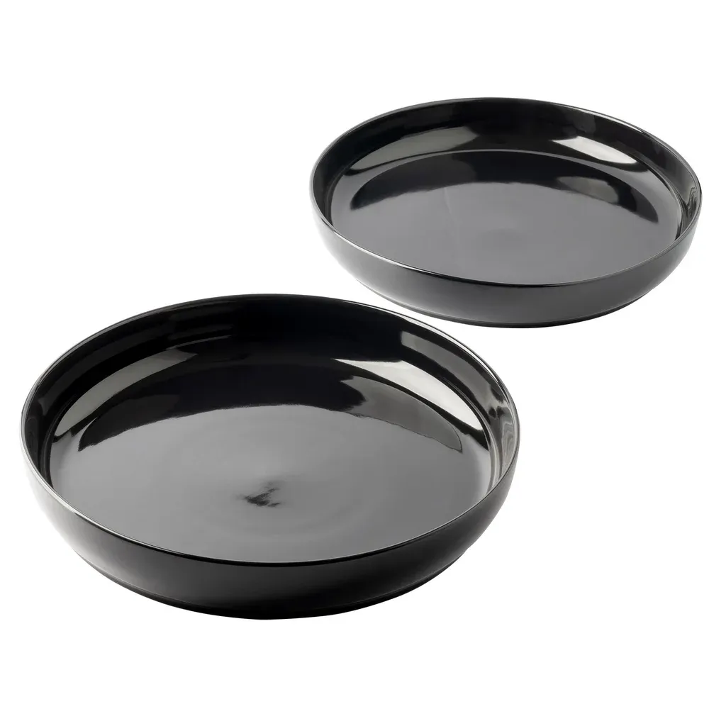 Trudeau Porcelain Nesting Serving Bowls, 2-piece Colour: Black
