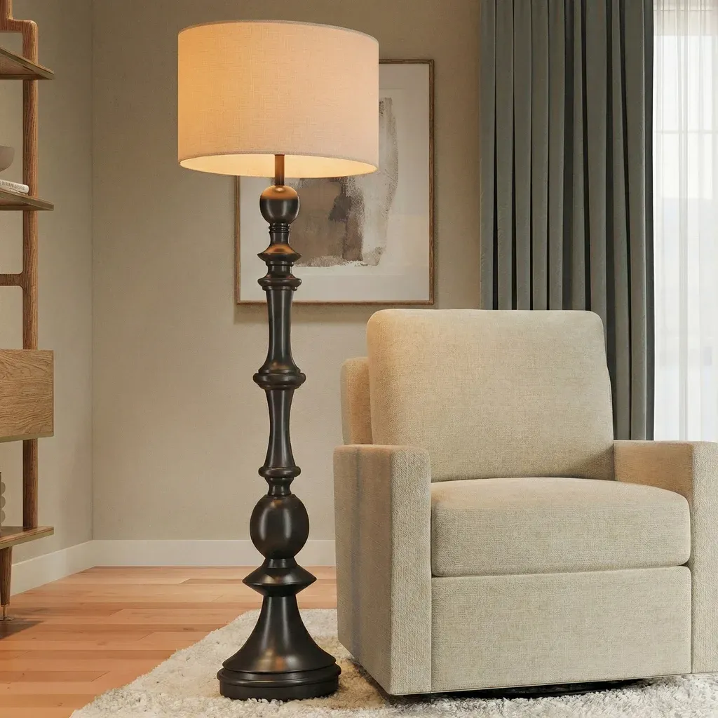 Barcelona Floor Lamp  8 ft Power Cord  black