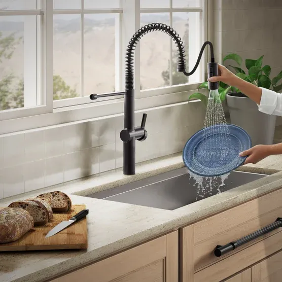 Kohler Haku Semi-Pro Pull-down Kitchen Faucet  Finish: Matte Black