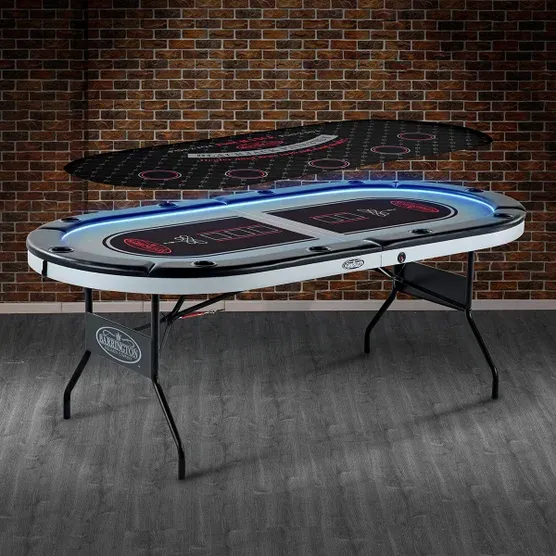Barrington 10-player Poker Table with LED Lights