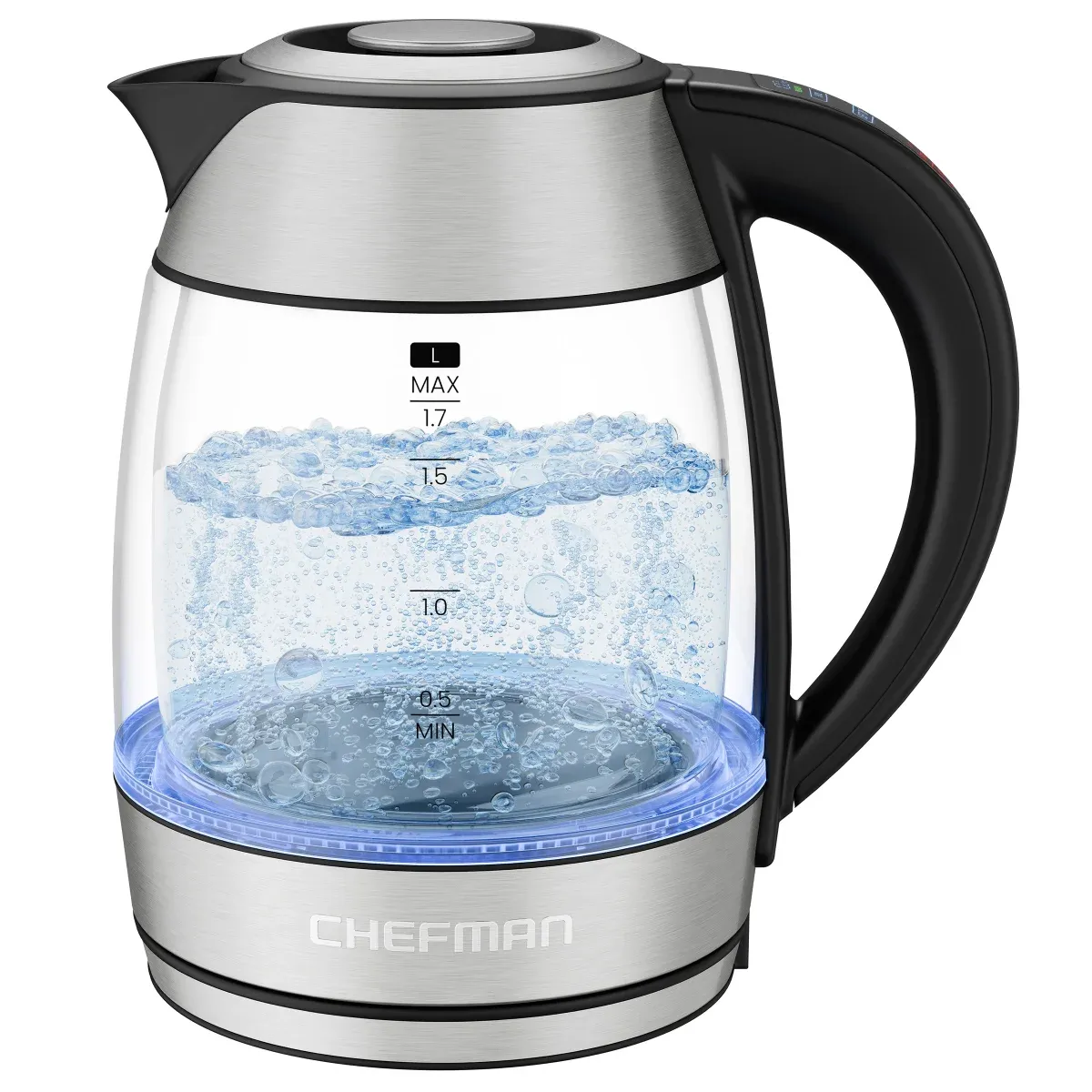 Chefman Dual-Glass 1.7 L Cool-Touch Digital Kettle