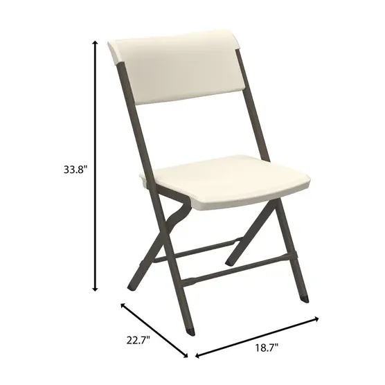 Lifetime Bypass Commercial Folding Chairs 4-pack  Almond