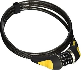 OnGuard Akita Resettable Combo Cable Lock: 6' x 10mm, Gray/Black/Yellow