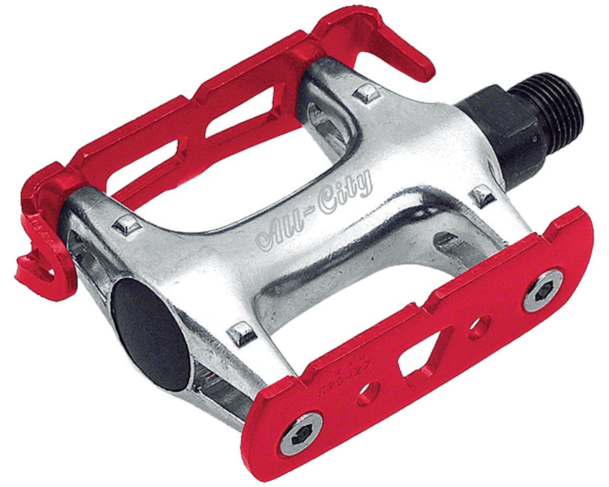 All-City Standard Track Pedals -9/16", Red/Silver