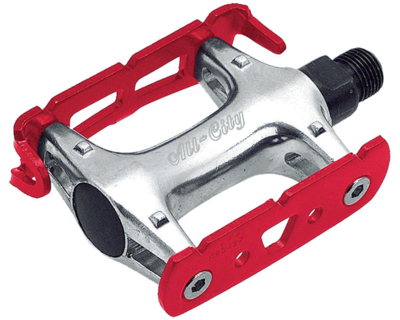 All-City Standard Track Pedals -9/16", Red/Silver