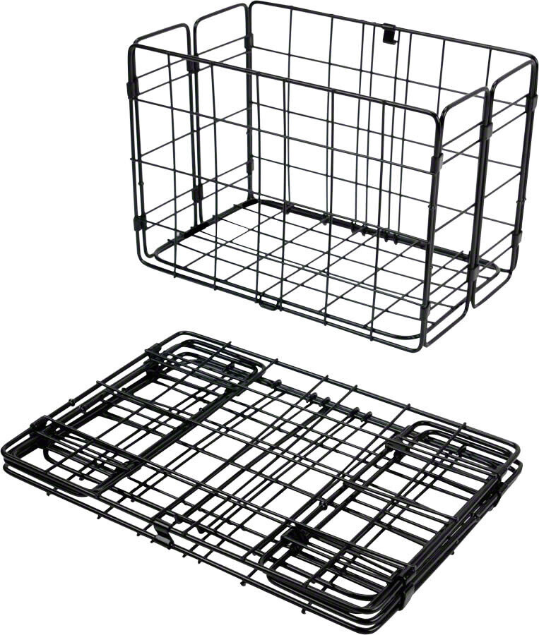 Wald 582 Folding Pannier Basket for Rear Rack: Gloss Black