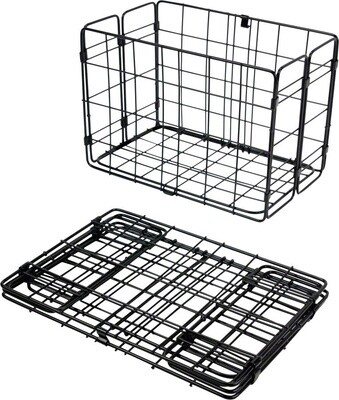 Wald 582 Folding Pannier Basket for Rear Rack: Gloss Black
